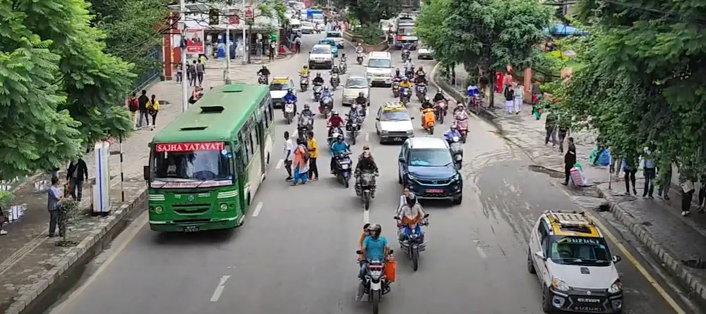 Traffic in Kathmandu, Nepal